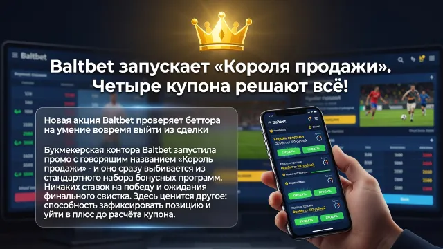 Baltbet запускает «Короля продажи». Четыре купона решают всё!